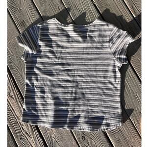 Vintage Gray Stripe Y2K Grunge Faded Glory The Shaped Tee Size S/M